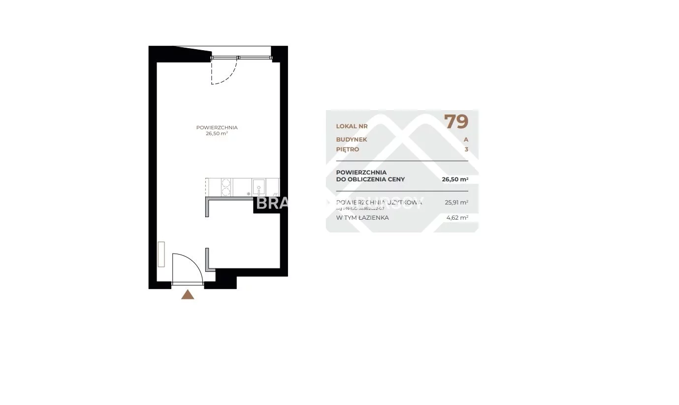 1 pokój, mieszkanie 26,50 m², piętro 3, oferta nr , BS2-MS-311578, Kraków, Grzegórzki, Fabryczna