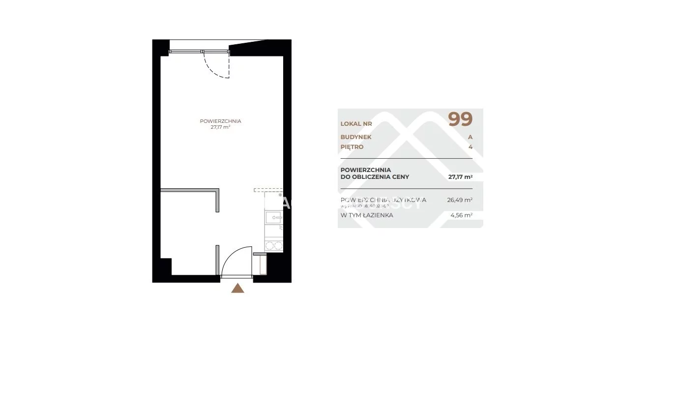 1 pokój, mieszkanie 27,17 m², piętro 4, oferta nr , BS2-MS-311591, Kraków, Grzegórzki, Fabryczna