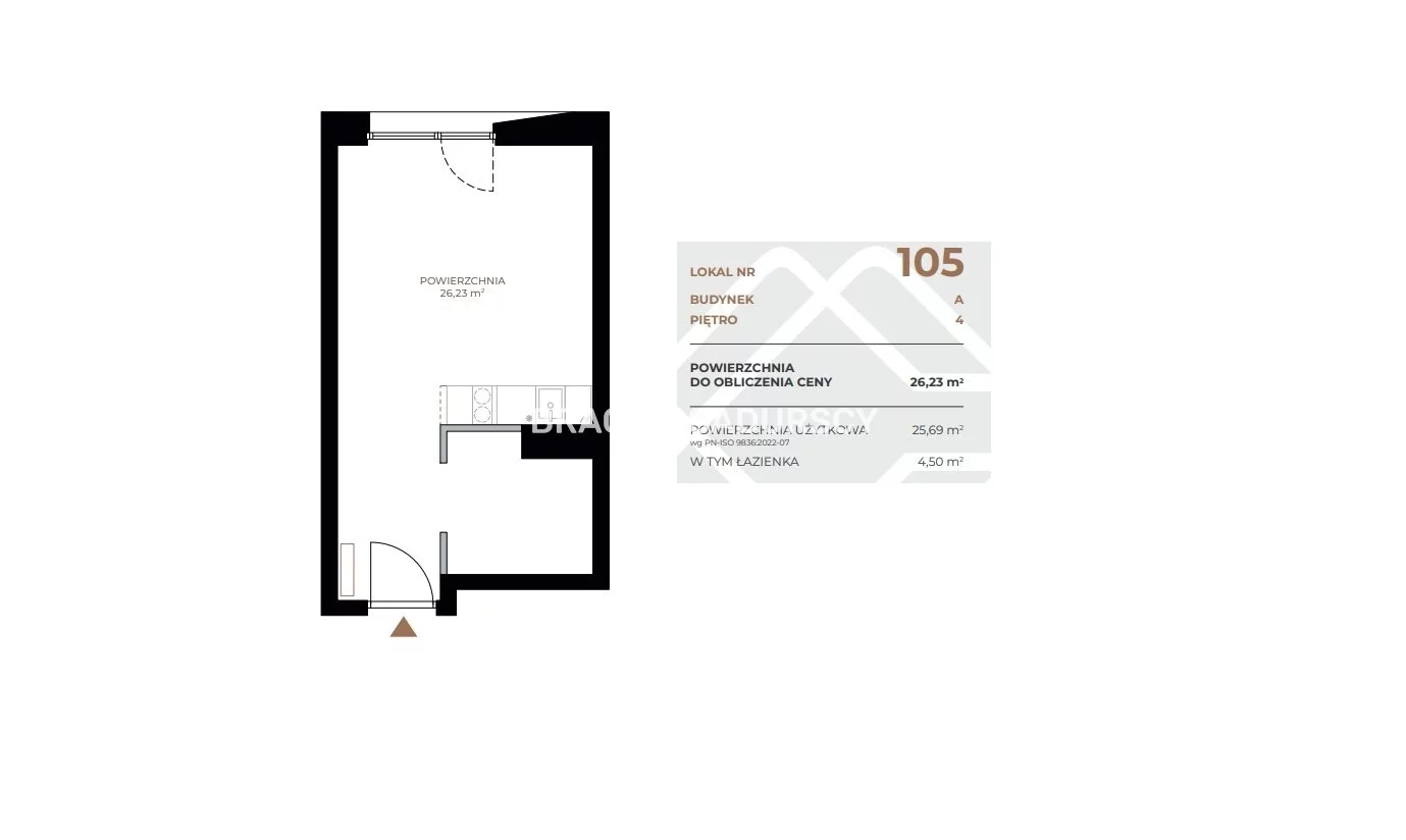 1 pokój, mieszkanie 26,23 m², piętro 4, oferta nr , BS2-MS-311596, Kraków, Grzegórzki, Fabryczna