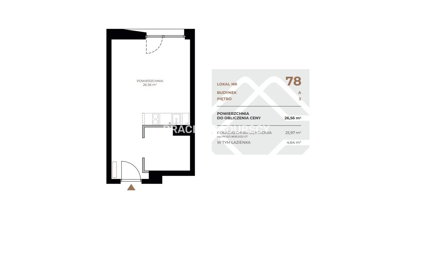 1 pokój, mieszkanie 26,56 m², piętro 3, oferta nr , BS2-MS-311577-1, Kraków, Grzegórzki, Fabryczna