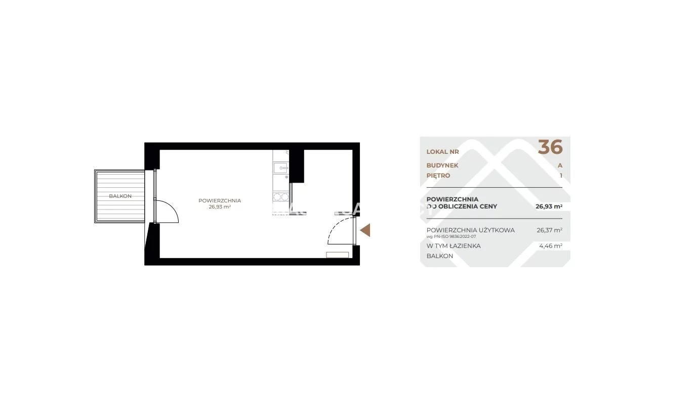 1 pokój, mieszkanie 26,93 m², piętro 1, oferta nr , BS2-MS-311533-2, Kraków, Grzegórzki, Fabryczna