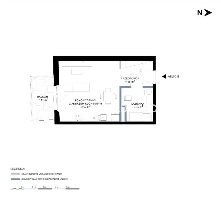 1 pokój, mieszkanie 29,97 m², piętro 1, oferta nr , BS2-MS-302136-21, Kraków, Grzegórzki, Grzegórzki