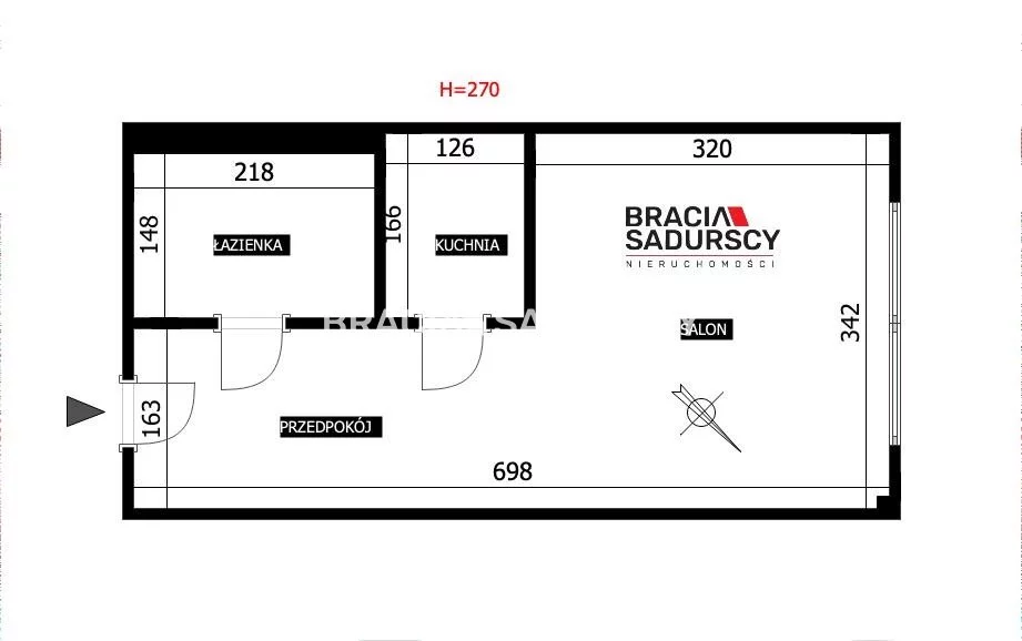 1 pokój, mieszkanie 22,60 m², piętro 1, oferta nr , BS1-MS-312076-1, Kraków, Dębniki, Zakrzówek, Kobierzyńska