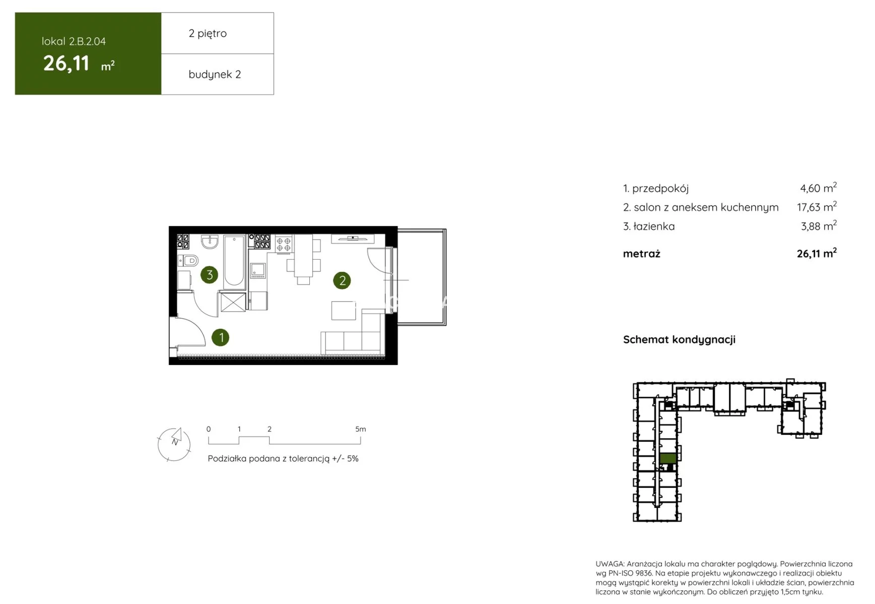 1 pokój, mieszkanie 26,11 m², piętro 2, oferta nr , BS2-MS-304368-16, Kraków, Prądnik Biały, Pękowicka
