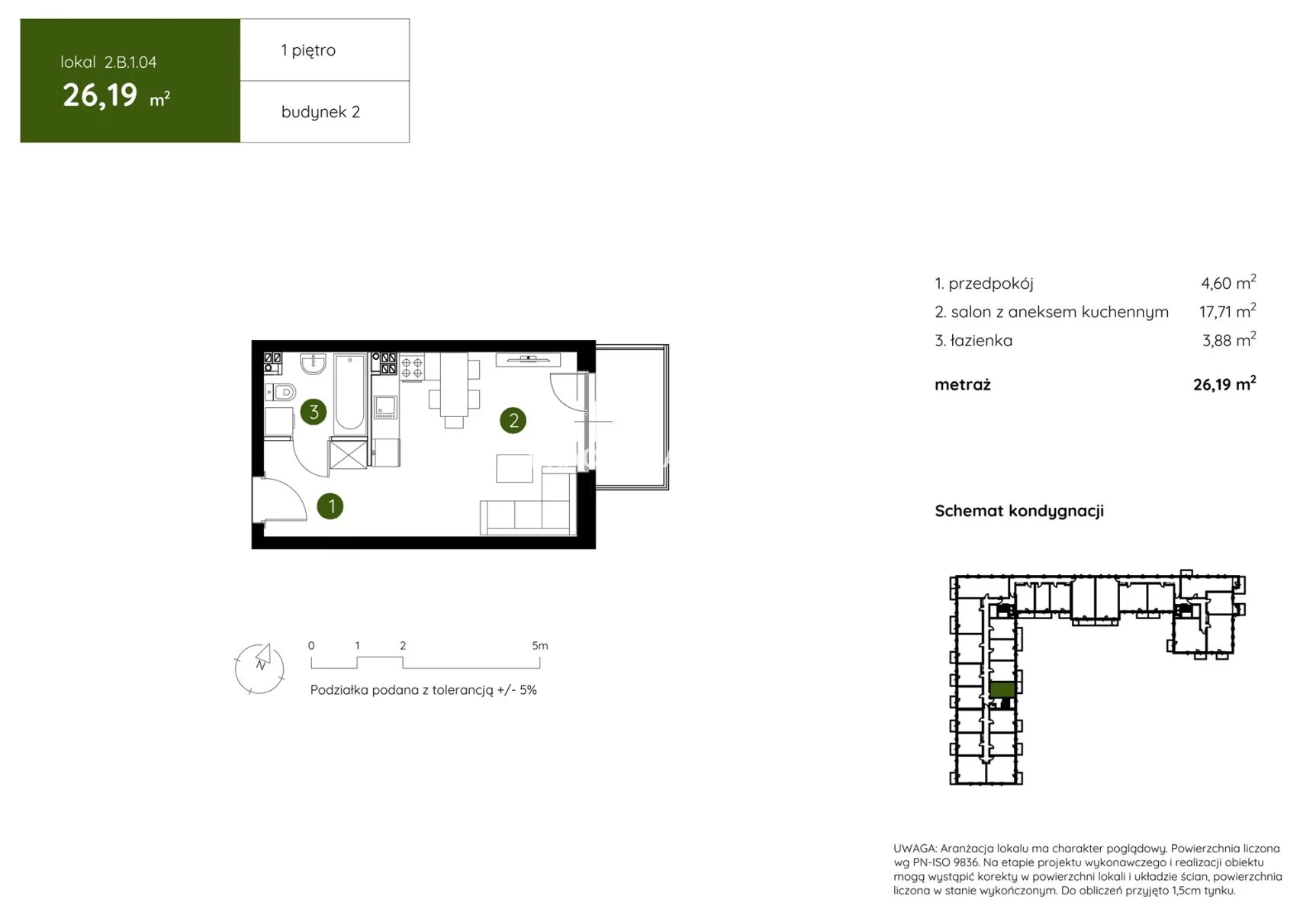 1 pokój, mieszkanie 26,19 m², piętro 1, oferta nr , BS2-MS-304344-16, Kraków, Prądnik Biały, Pękowicka