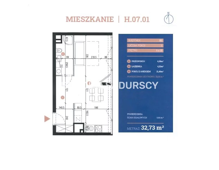 Mieszkanie jednopokojowe 32,73 m², Kraków, Stare Miasto, Śródmieście, Rakowicka, Sprzedaż