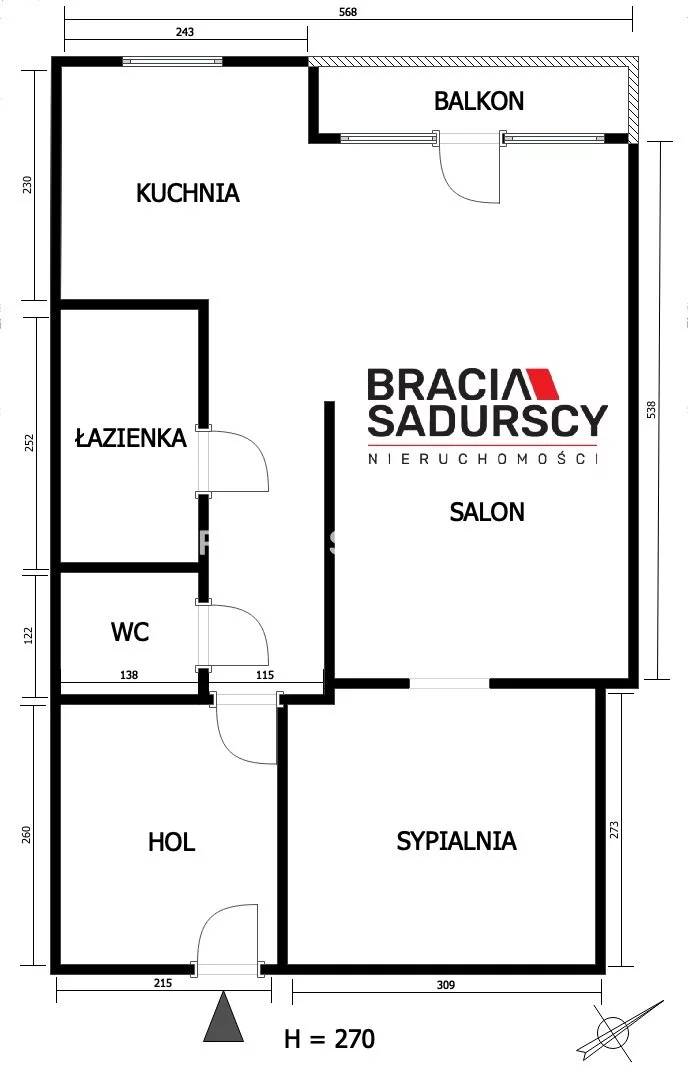 1 pokój, mieszkanie 47,00 m², piętro 3, oferta nr , BS4-MW-309791-8, Kraków, Krowodrza, Jerzego Szablowskiego