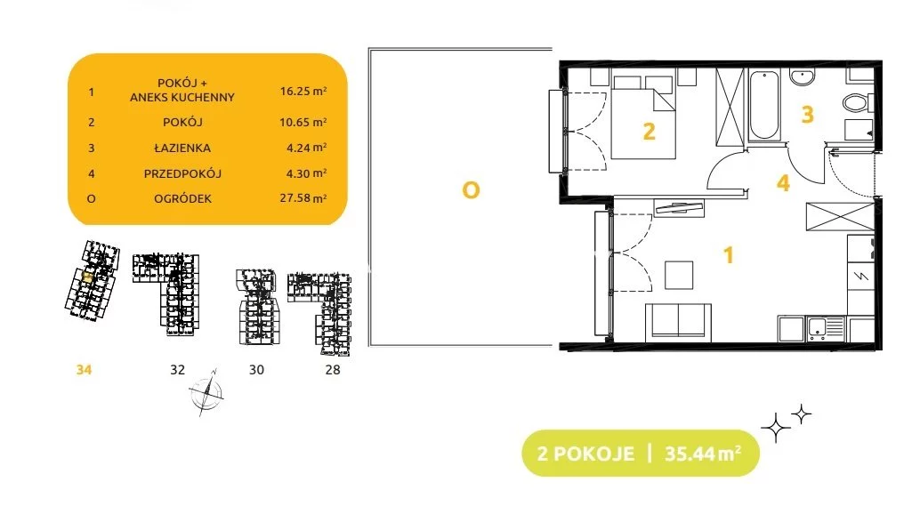 2 pokoje, mieszkanie 35,44 m², parter, oferta nr , BS2-MS-303679-79, Kraków, Prądnik Biały, 29 listopada - okolice