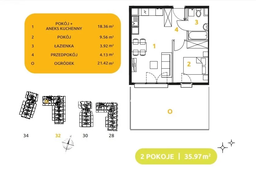 2 pokoje, mieszkanie 35,97 m², parter, oferta nr , BS2-MS-303684-79, Kraków, Prądnik Biały, 29 listopada - okolice