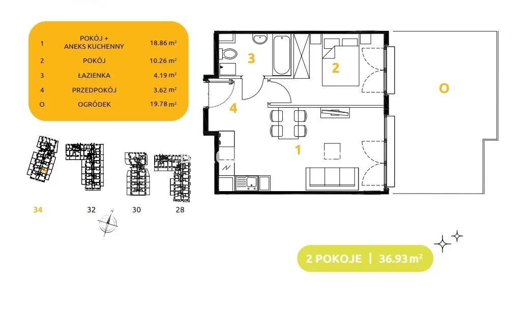 2 pokoje, mieszkanie 36,93 m², parter, oferta nr , BS2-MS-304063-80, Kraków, Prądnik Biały, 29 listopada - okolice