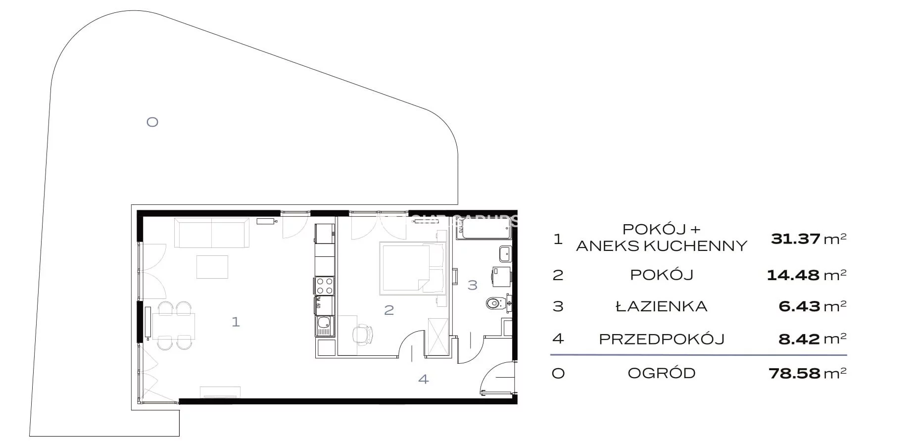 2 pokoje, mieszkanie 60,62 m², parter, oferta nr , BS2-MS-296206-92, Kraków, Prądnik Biały, 29 listopada - okolice