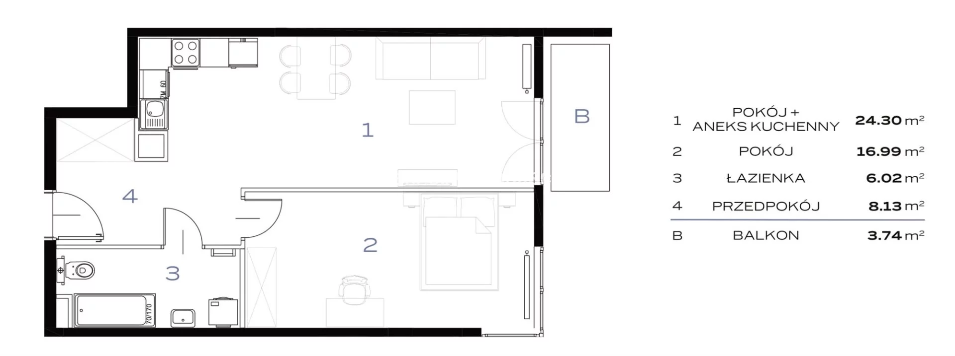 2 pokoje, mieszkanie 55,75 m², piętro 3, oferta nr , BS2-MS-296180-92, Kraków, Prądnik Biały, 29 listopada - okolice