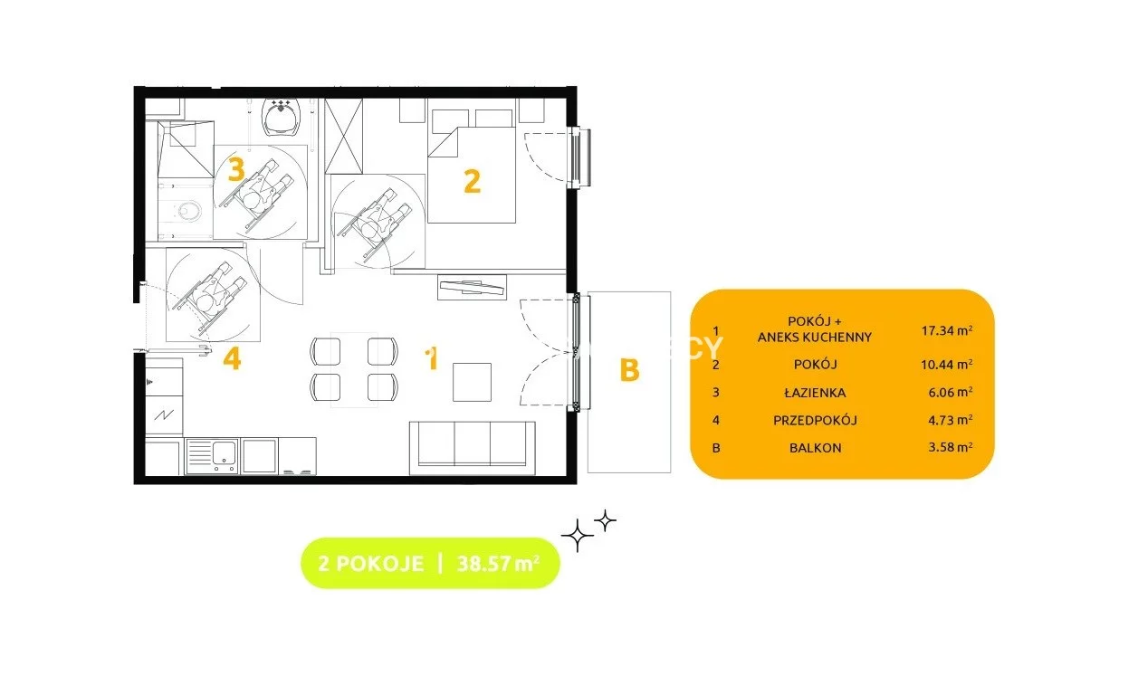 2 pokoje, mieszkanie 38,57 m², parter, oferta nr , BS2-MS-303482-92, Kraków, Prądnik Biały, 29 listopada - okolice
