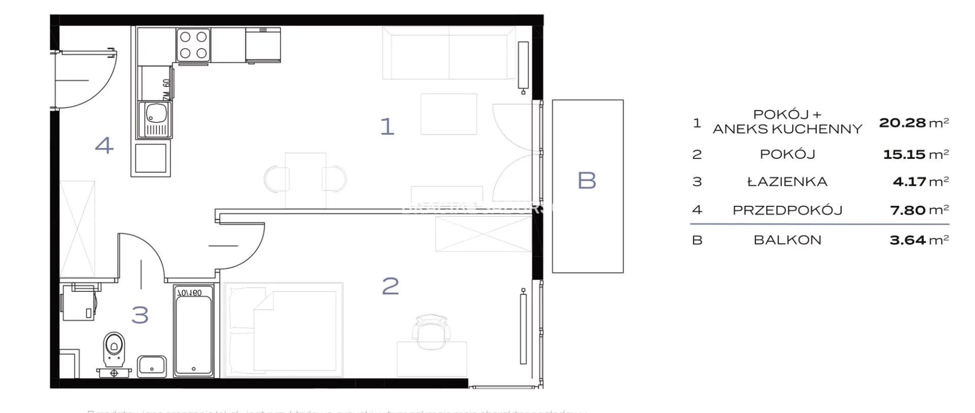 2 pokoje, mieszkanie 47,50 m², piętro 4, oferta nr , BS2-MS-296177-93, Kraków, Prądnik Biały, 29 listopada - okolice