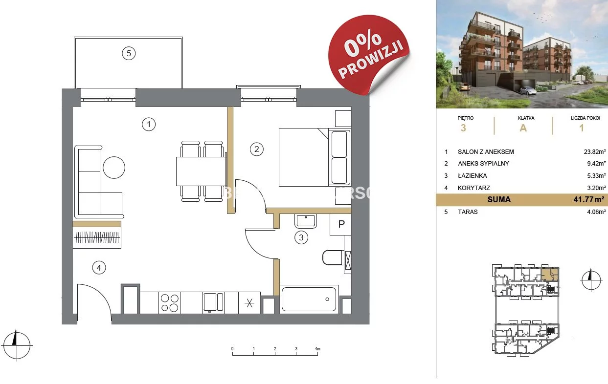 Mieszkanie dwupokojowe 41,77 m², Wieliczka, Adama Asnyka, Sprzedaż