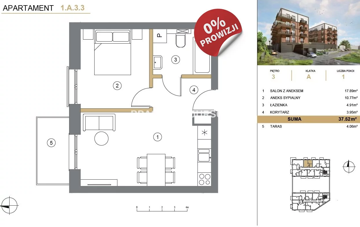 Mieszkanie dwupokojowe 37,52 m², Wieliczka, Adama Asnyka, Sprzedaż