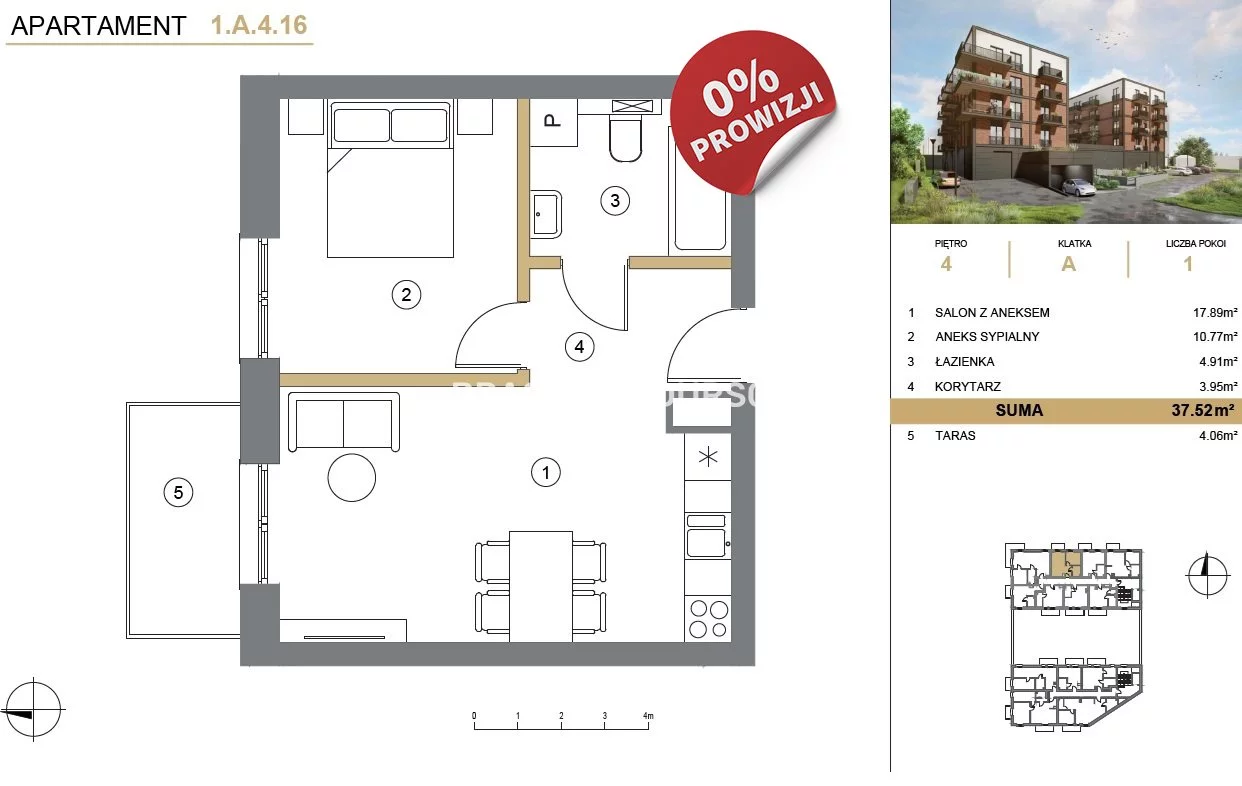 Mieszkanie dwupokojowe 37,52 m², Wieliczka, Adama Asnyka, Sprzedaż