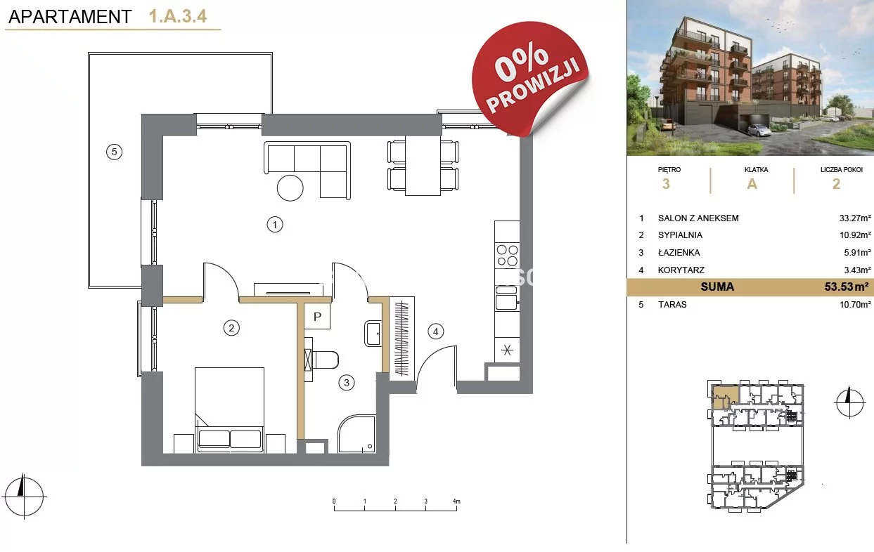 Mieszkanie dwupokojowe 53,53 m², Wieliczka, Adama Asnyka, Sprzedaż