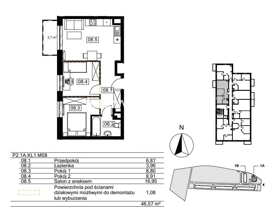 2 pokoje, mieszkanie 39,35 m², piętro 2, oferta nr , BS2-MS-310806-122, Kraków, Bieżanów-Prokocim, Osiedle Złocień, Agatowa