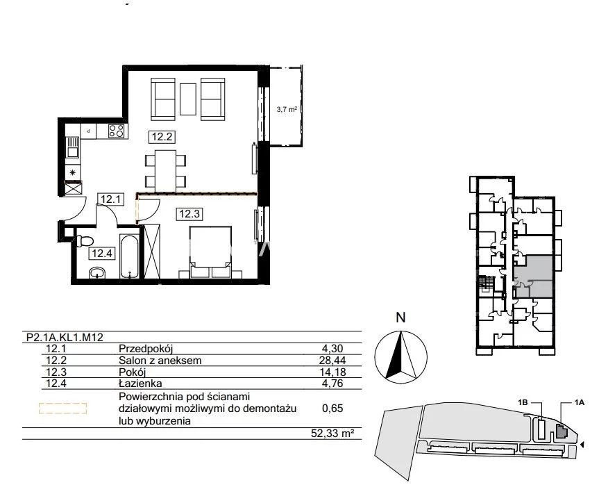 2 pokoje, mieszkanie 51,67 m², piętro 2, oferta nr , BS2-MS-310808-122, Kraków, Bieżanów-Prokocim, Osiedle Złocień, Agatowa