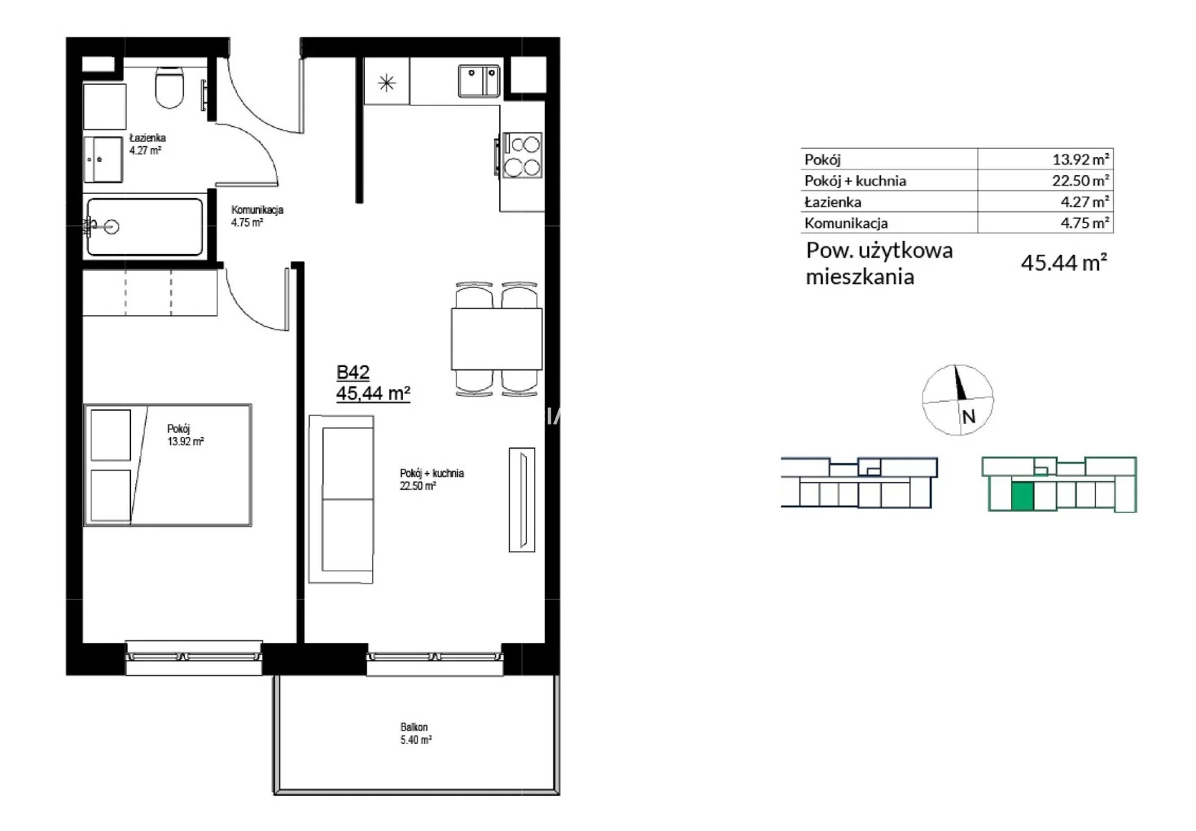 2 pokoje, mieszkanie 45,44 m², piętro 3, oferta nr , BS2-MS-300292-19, Kraków, Bieżanów-Prokocim, Bieżanów, Bieżanów