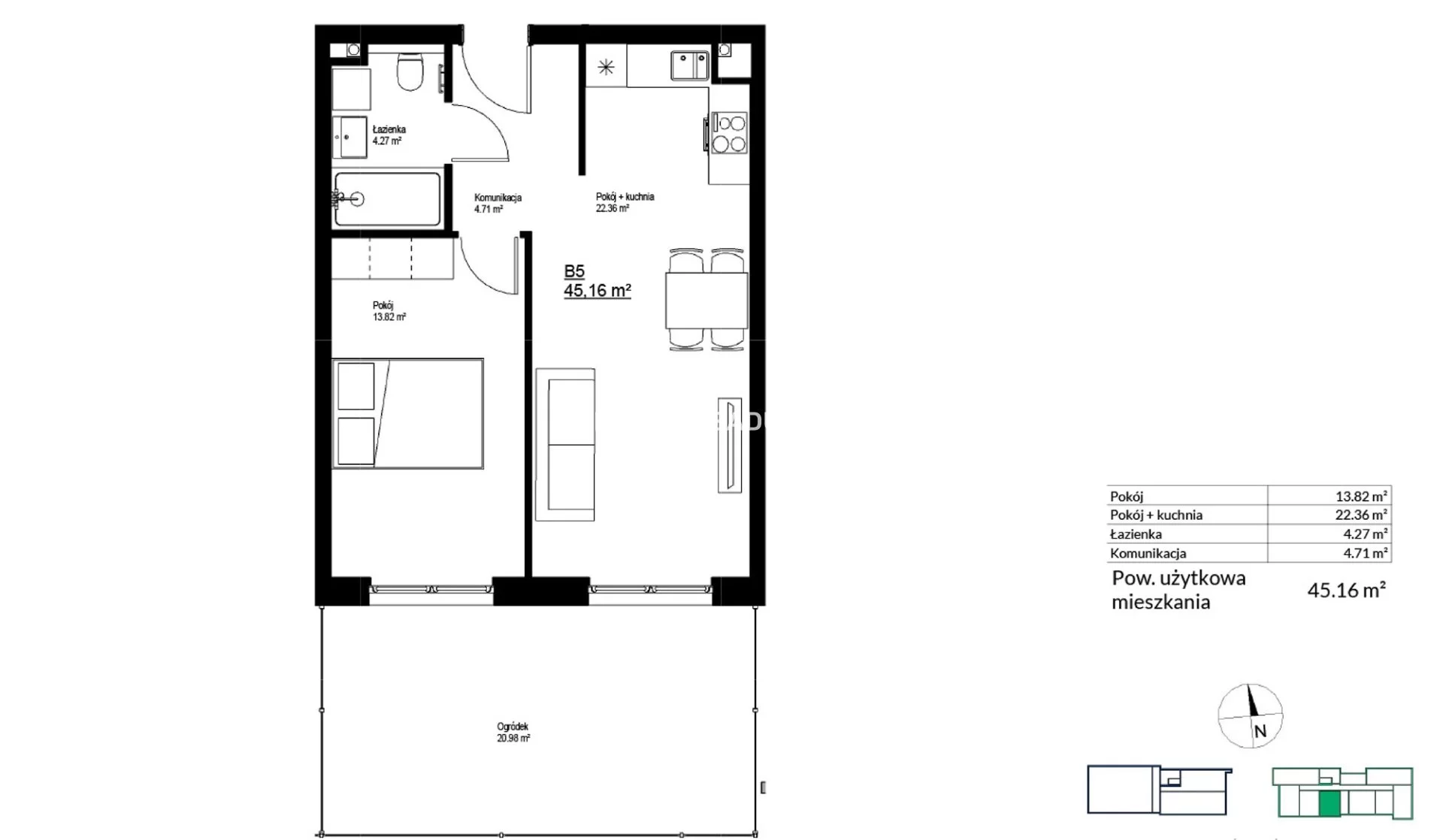2 pokoje, mieszkanie 45,16 m², parter, oferta nr , BS2-MS-300207-32, Kraków, Bieżanów-Prokocim, Bieżanów, Bieżanów