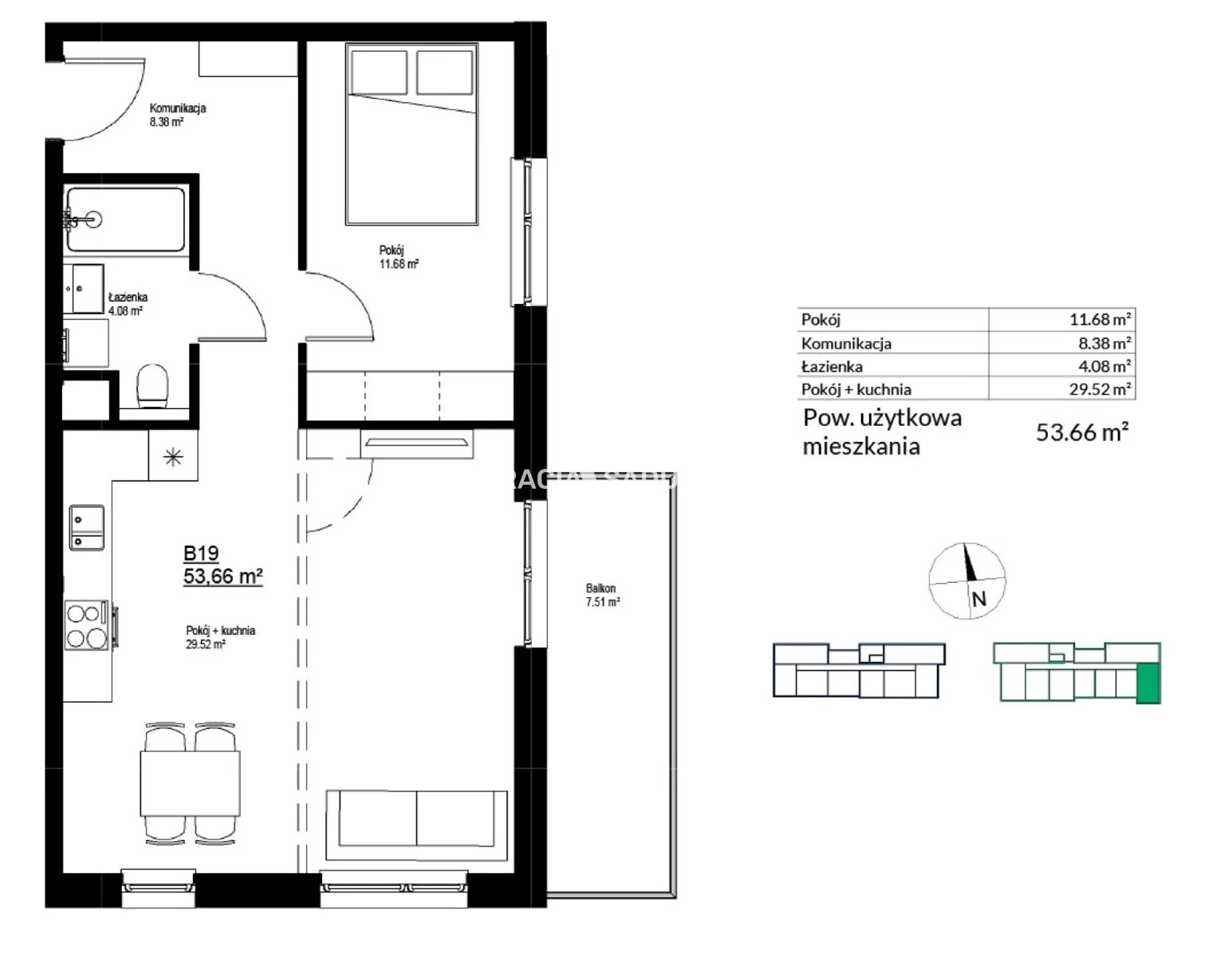 2 pokoje, mieszkanie 53,66 m², piętro 4, oferta nr , BS2-MS-300387-32, Kraków, Bieżanów-Prokocim, Bieżanów, Bieżanów