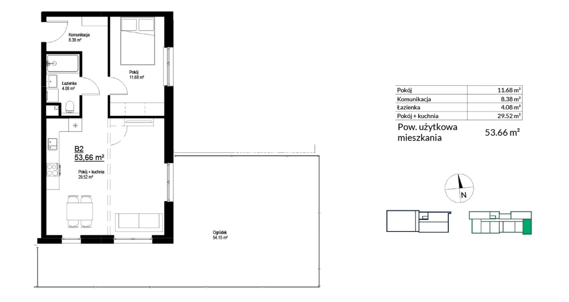 2 pokoje, mieszkanie 53,66 m², parter, oferta nr , BS2-MS-300197-32, Kraków, Bieżanów-Prokocim, Bieżanów, Bieżanów