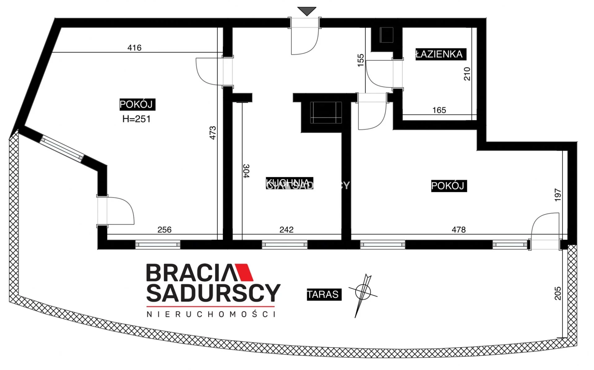 2 pokoje, mieszkanie 44,13 m², piętro 2, oferta nr , BS4-MS-311994, Kraków, Prądnik Biały, Bociana