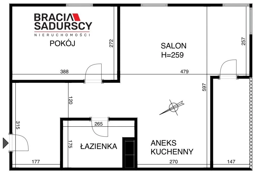 2 pokoje, apartament 46,71 m², piętro 3, oferta nr , BS3-MS-311231, Kraków, Mistrzejowice, Bohaterów Września