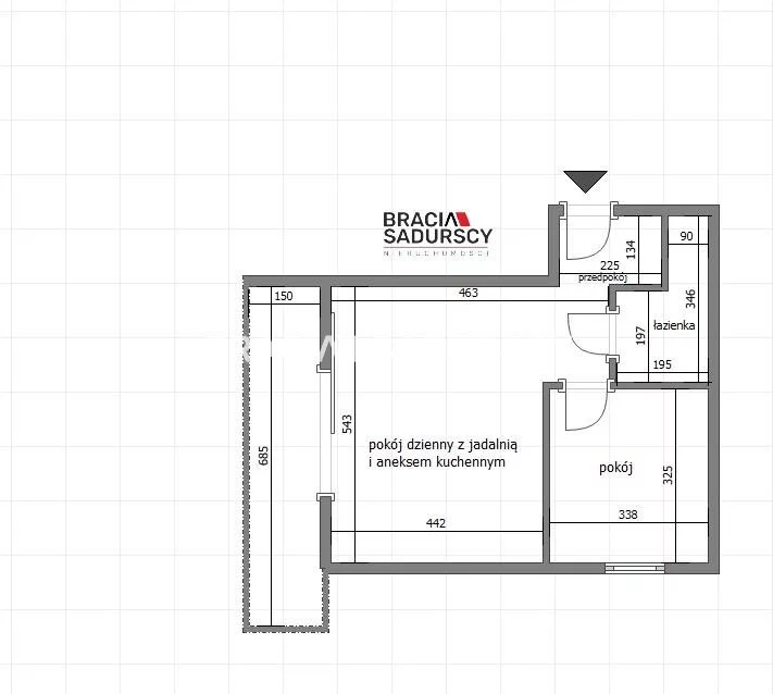 2 pokoje, mieszkanie 46,00 m², piętro 3, oferta nr , BS3-MS-311850, Bochnia, Brzeźnicka