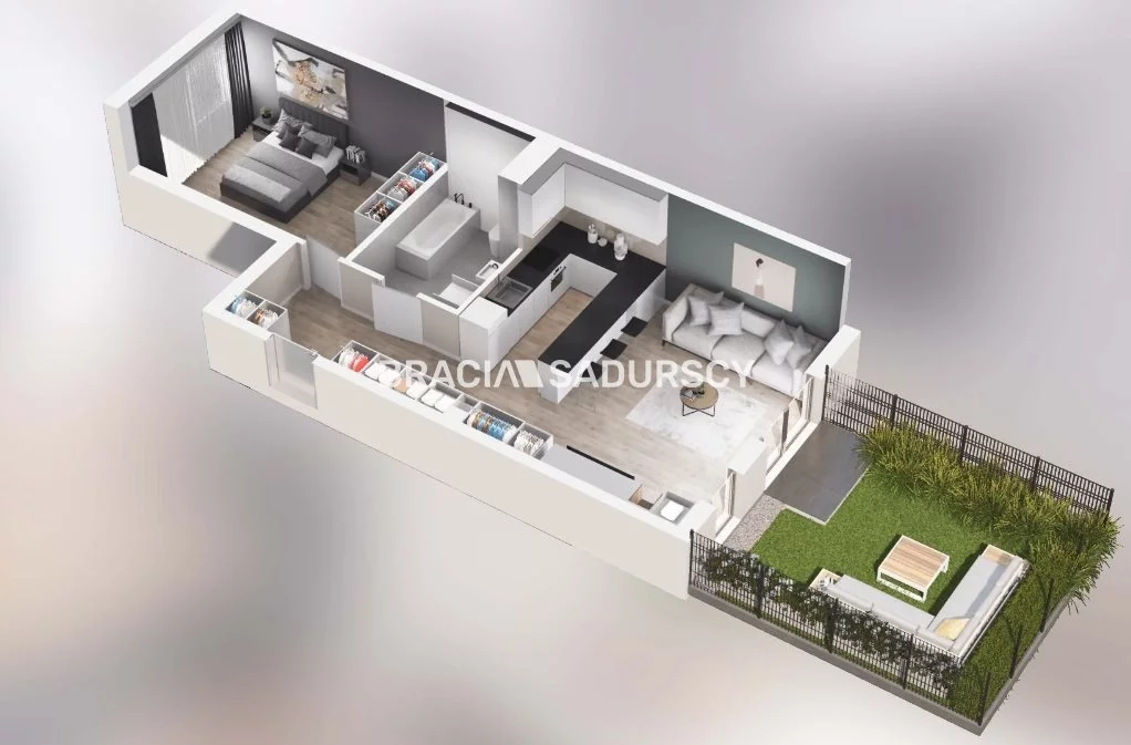2 pokoje, mieszkanie 58,31 m², parter, oferta nr , BS2-MS-304717-16, Kraków, Podgórze, Rybitwy, Bukowa