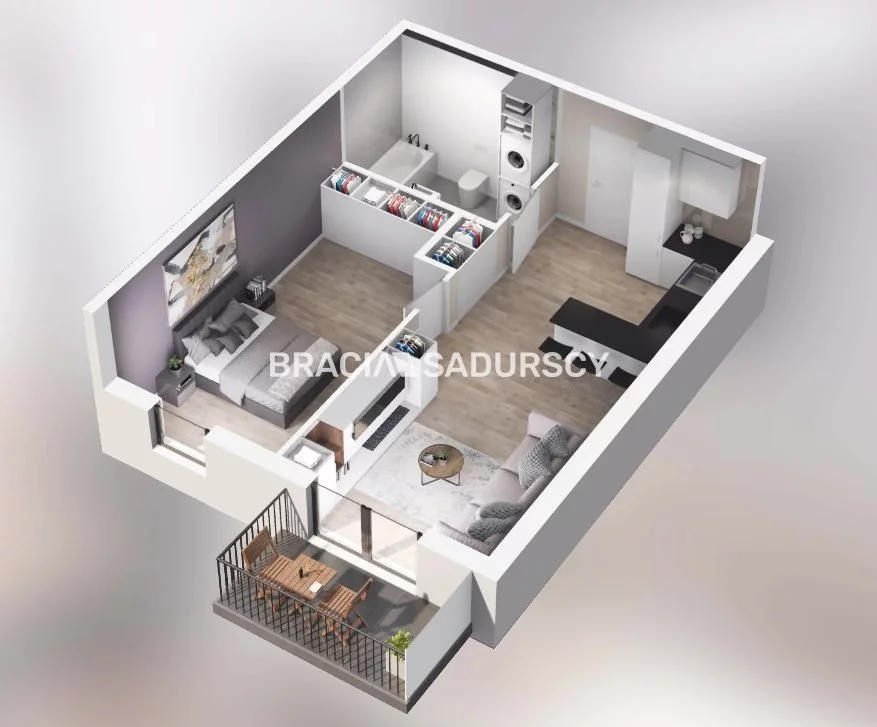 2 pokoje, mieszkanie 46,96 m², piętro 1, oferta nr , BS2-MS-304724-15, Kraków, Podgórze, Rybitwy, Bukowa