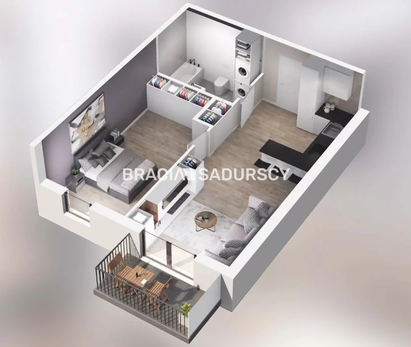 2 pokoje, mieszkanie 46,21 m², piętro 3, oferta nr , BS2-MS-304741-15, Kraków, Podgórze, Rybitwy, Bukowa