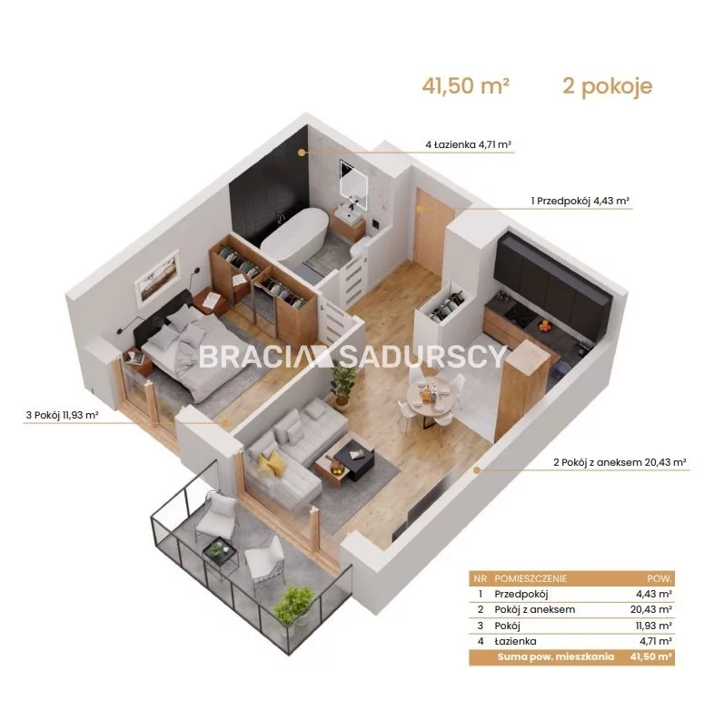 2 pokoje, mieszkanie 41,50 m², piętro 5, oferta nr , BS2-MS-309078-5, Katowice, Ceglana