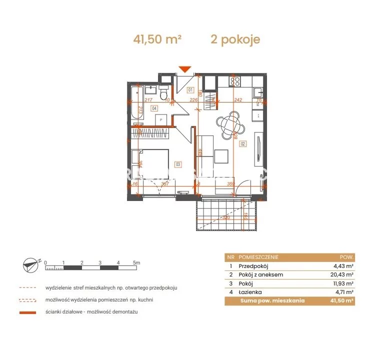 2 pokoje, mieszkanie 41,50 m², piętro 5, oferta nr , BS2-MS-309078-5, Katowice, Ceglana