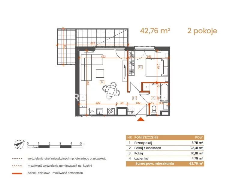 2 pokoje, mieszkanie 42,76 m², parter, oferta nr , BS2-MS-309079-5, Katowice, Ceglana