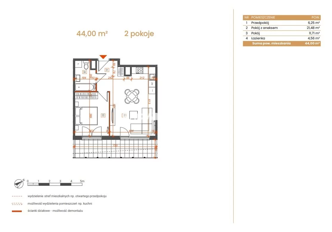 2 pokoje, mieszkanie 44,00 m², piętro 2, oferta nr , BS2-MS-309096-5, Katowice, Ceglana