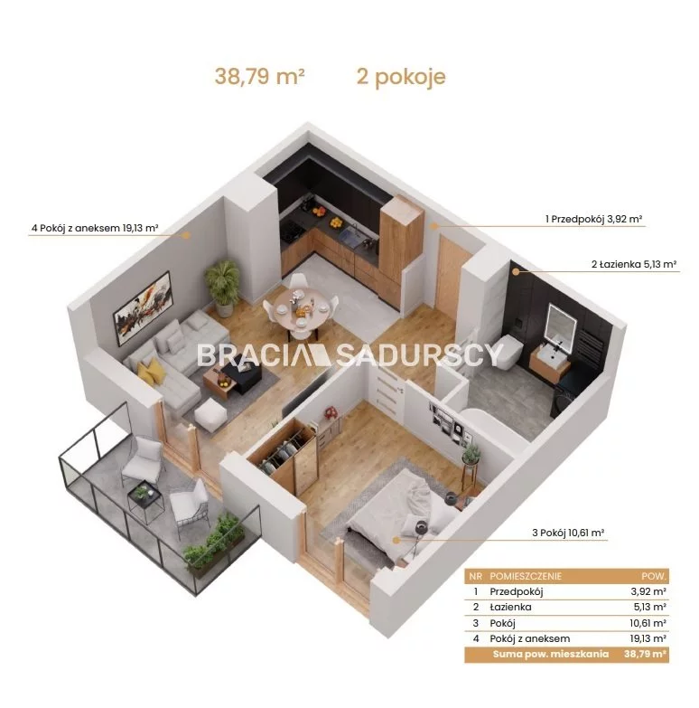 2 pokoje, mieszkanie 38,79 m², piętro 5, oferta nr , BS2-MS-309125-5, Katowice, Ceglana