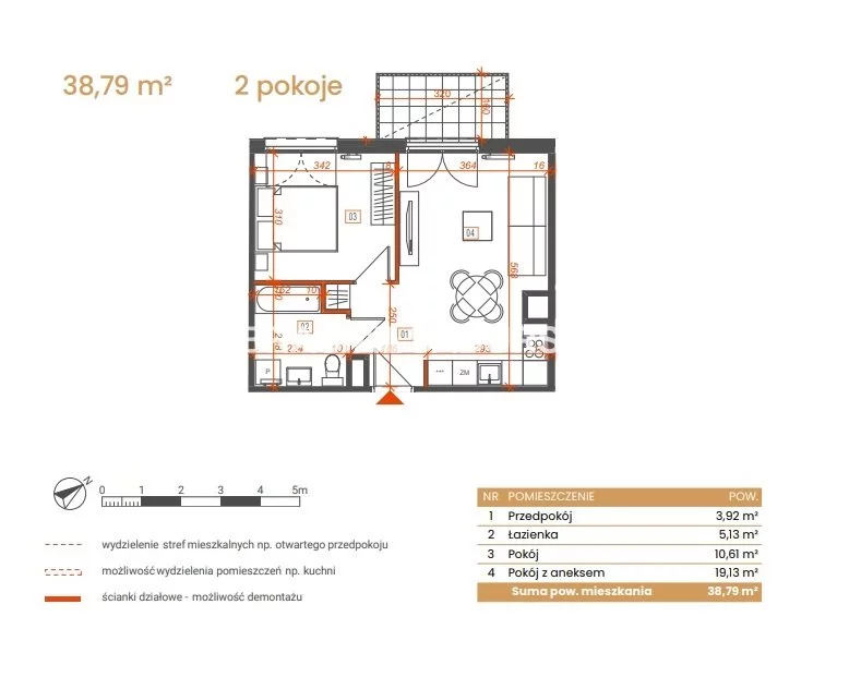 2 pokoje, mieszkanie 38,79 m², piętro 5, oferta nr , BS2-MS-309125-5, Katowice, Ceglana