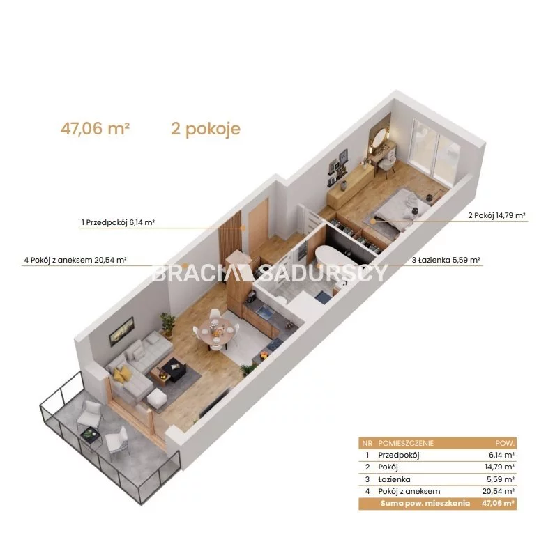 2 pokoje, mieszkanie 47,06 m², piętro 5, oferta nr , BS2-MS-309145-5, Katowice, Ceglana