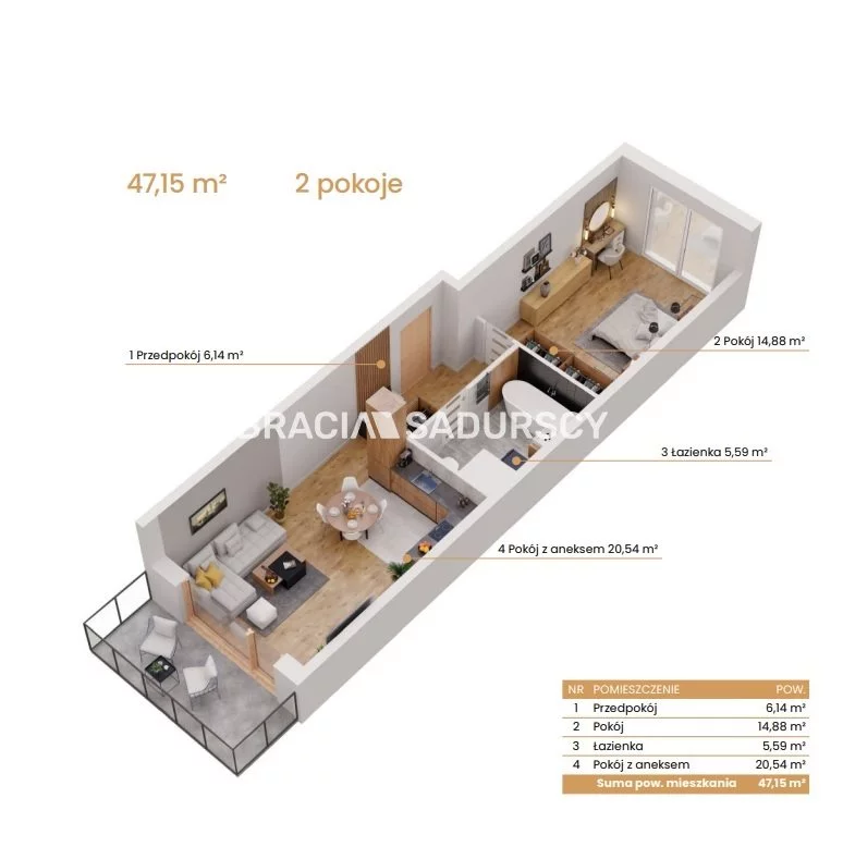2 pokoje, mieszkanie 47,15 m², piętro 7, oferta nr , BS2-MS-309148-6, Katowice, Ceglana