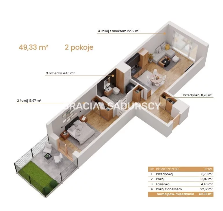2 pokoje, mieszkanie 49,33 m², parter, oferta nr , BS2-MS-309149-6, Katowice, Ceglana