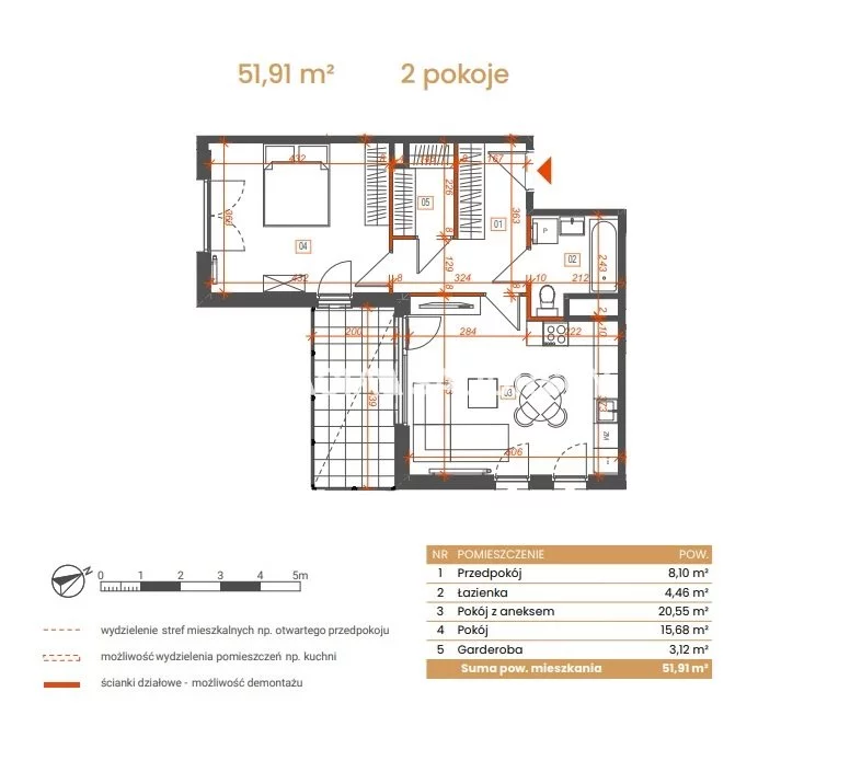 2 pokoje, mieszkanie 51,91 m², piętro 4, oferta nr , BS2-MS-309153-6, Katowice, Ceglana