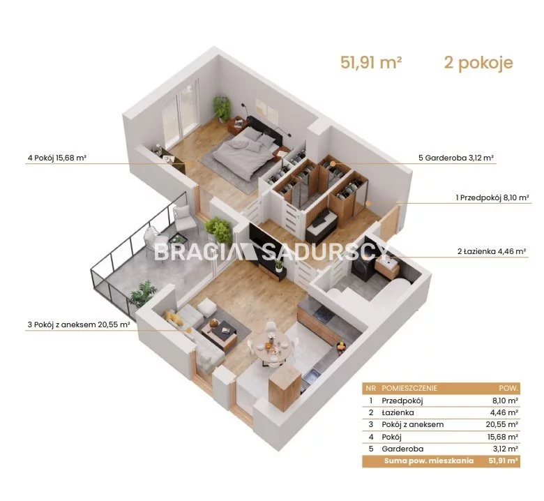 2 pokoje, mieszkanie 51,91 m², piętro 4, oferta nr , BS2-MS-309153-6, Katowice, Ceglana