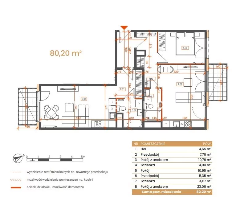 2 pokoje, mieszkanie 80,20 m², piętro 4, oferta nr , BS2-MS-309186-6, Katowice, Ceglana
