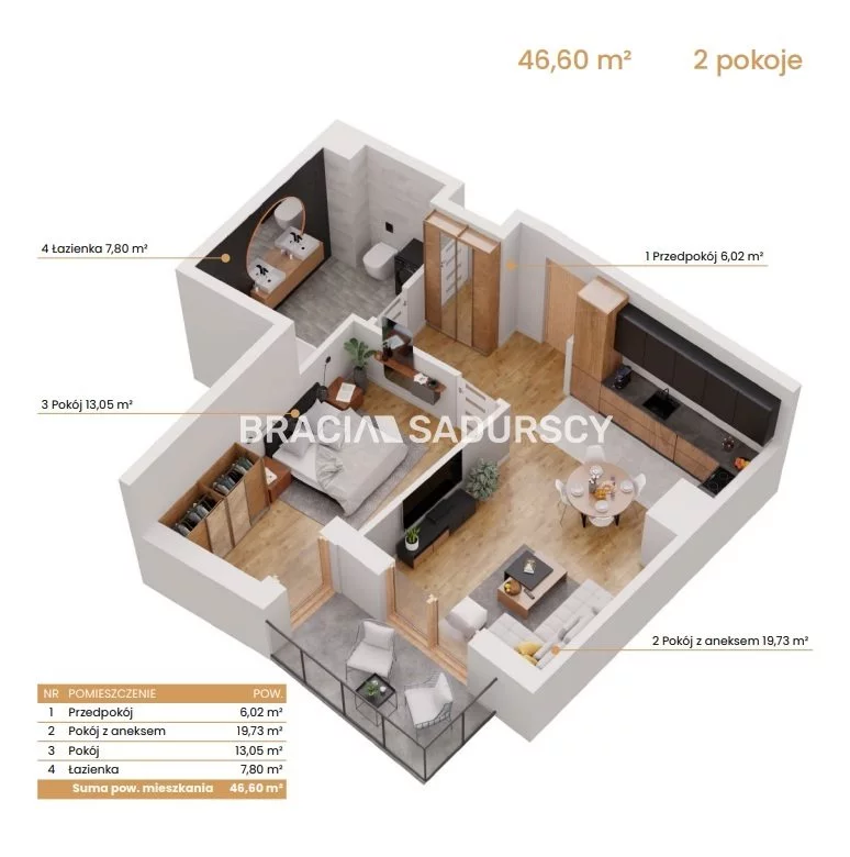 2 pokoje, mieszkanie 46,60 m², piętro 5, oferta nr , BS2-MS-309142-6, Katowice, Ceglana
