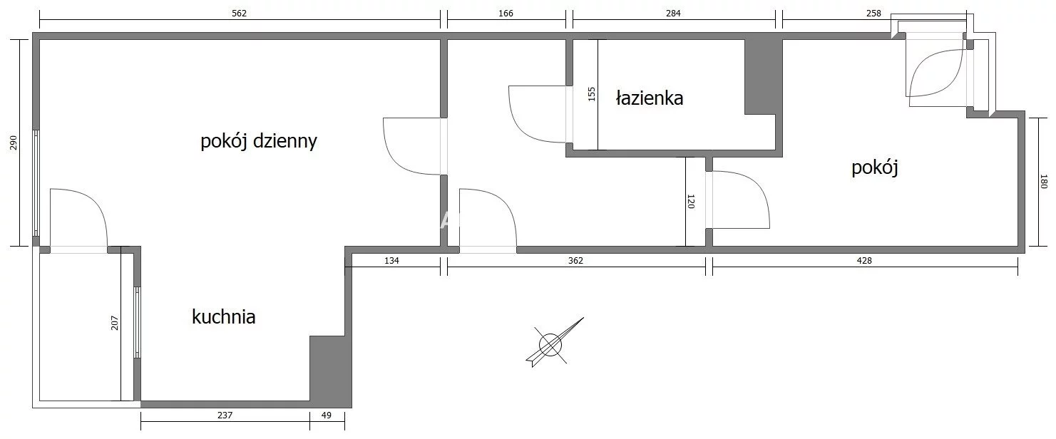 2 pokoje, mieszkanie 43,00 m², piętro 3, oferta nr , BS1-MS-298635-115, Kraków, Grzegórzki, Cystersów