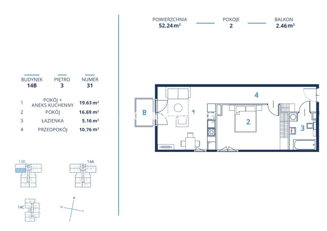 2 pokoje, mieszkanie 52,24 m², piętro 3, oferta nr , BS2-MS-300833-27, Kraków, Dębniki, Ruczaj, Czerwone Maki