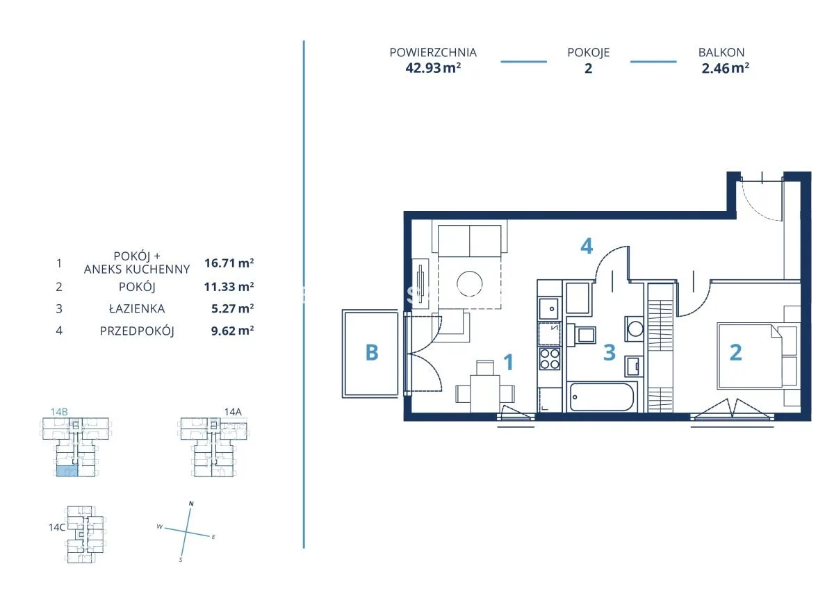 2 pokoje, mieszkanie 42,93 m², piętro 3, oferta nr , BS2-MS-305014-30, Kraków, Dębniki, Ruczaj, Czerwone Maki